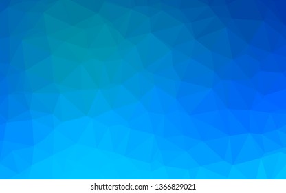 Light BLUE vector shining triangular template. Shining illustration, which consist of triangles. Brand new design for your business.