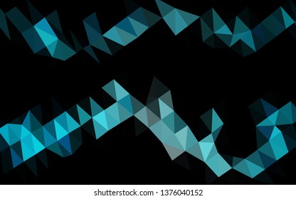 Light BLUE vector shining triangular template. Geometric illustration in Origami style with gradient. New texture for your design.