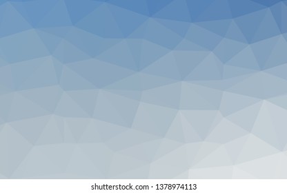 Light BLUE vector shining triangular background. Colorful illustration in Origami style with gradient.  New texture for your design.
