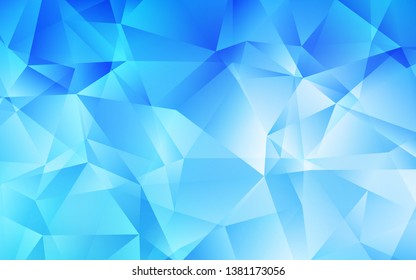 Light BLUE vector shining triangular background. Geometric illustration in Origami style with gradient.  Pattern for a brand book's backdrop.