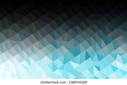 Light BLUE vector shining triangular template. Colorful illustration in Origami style with gradient.  New texture for your design.