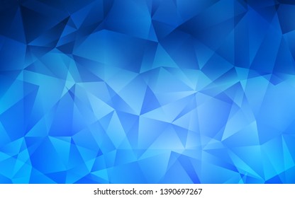 Light BLUE vector shining triangular layout. A sample with polygonal shapes. Template for cell phone's backgrounds.