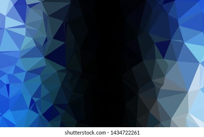 Light BLUE vector shining triangular template. Shining illustration, which consist of triangles. The best triangular design for your business.