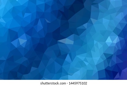 Light BLUE vector shining triangular backdrop. Shining polygonal illustration, which consist of triangles. New template for your brand book.