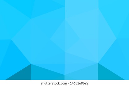 Light BLUE vector shining triangular template. Colorful illustration in Origami style with gradient.  Textured pattern for background.