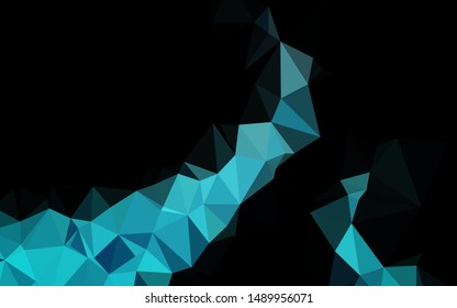 Light BLUE vector shining triangular template. Colorful illustration in Origami style with gradient.  Template for a cell phone background.