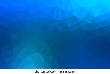 Light BLUE vector shining triangular template. Shining illustration, which consist of triangles. Template for a cell phone background.