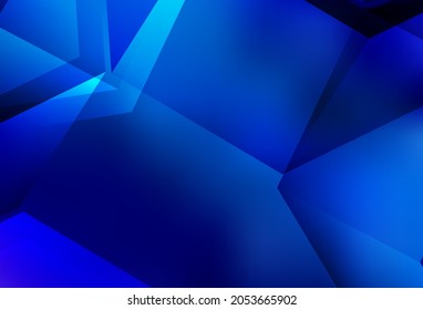 Light BLUE vector shining triangular background. Colorful illustration in abstract style with triangles. New template for your brand book.