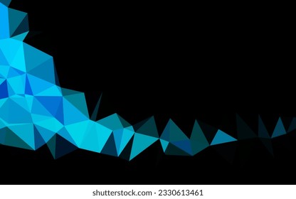 Light BLUE vector shining triangular pattern. Geometric illustration in Origami style with gradient. Textured pattern for background.