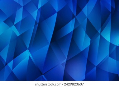 Light BLUE vector shining triangular background. Polygonal abstract illustration with gradient. Best triangular design for your business.