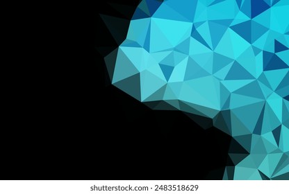 Light BLUE vector shining triangular pattern. A vague abstract illustration with gradient. The best triangular design for your business.