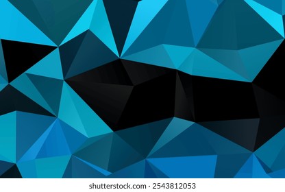 Light BLUE vector shining triangular template. Shining illustration, which consist of triangles. Template for a cell phone background.