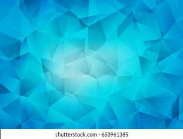 Light BLUE vector shining triangular template. Brand-new colored illustration in blurry style with gradient. The polygonal design can be used for your web site.