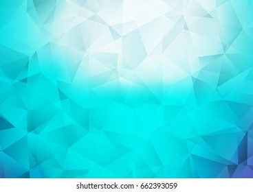 Light BLUE vector shining triangular pattern. Creative illustration in halftone style with gradient. A new texture for your design.