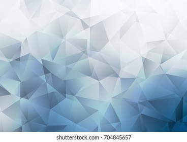 Light BLUE vector shining triangular template. A sample with polygonal shapes. The textured pattern can be used for background.