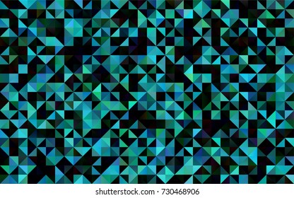 Light BLUE vector shining triangular pattern. A vague abstract illustration with gradient. A completely new design for your business.