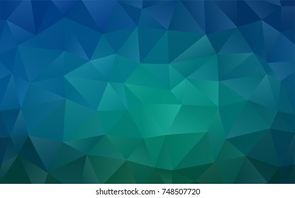 Light BLUE vector shining triangular pattern. A sample with polygonal shapes. The best triangular design for your business.