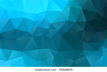 Light BLUE vector shining triangular background. Shining illustration, which consist of triangles. The template can be used as a background for cell phones.