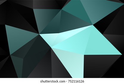 Light BLUE vector shining triangular pattern. Creative geometric illustration in Origami style with gradient. The textured pattern can be used for background.