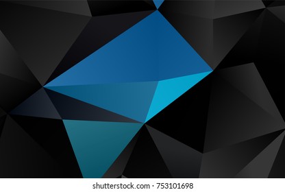 Light BLUE vector shining triangular background. Shining illustration, which consist of triangles. The polygonal design can be used for your web site.