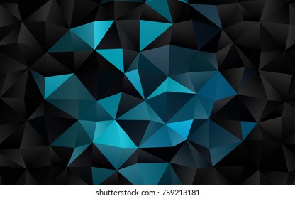 Light BLUE vector shining triangular background. Shining illustration, which consist of triangles. A completely new template for your business design.