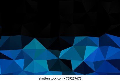 Light BLUE vector shining triangular pattern. Triangular geometric sample with gradient.  Brand-new style for your business design.
