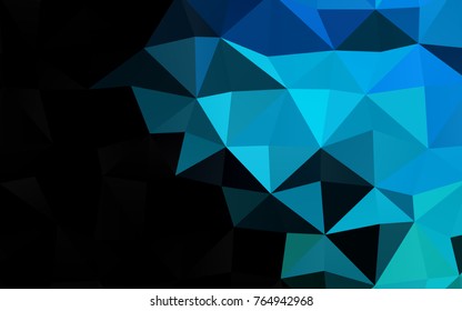 Light BLUE vector shining triangular background. Creative geometric illustration in Origami style with gradient. The elegant pattern can be used as part of a brand book.