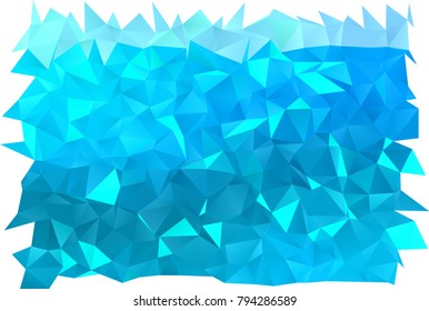Light BLUE vector shining triangular template. Triangular geometric sample with gradient.  The textured pattern can be used for background.