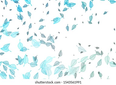 Light BLUE vector sketch backdrop. Abstract leaves with gradient on simple background. Brand new style for your business design.