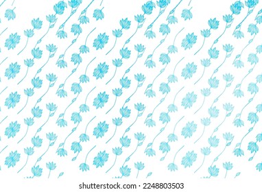 Fondo de esbozo de vector BLUE claro. Ilustración colorida brillante con hojas en estilo doodle. El mejor diseño borroso para su negocio.