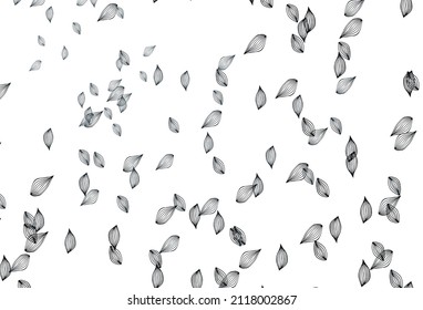 Light BLUE vector sketch cover. Doodle illustration of leaves in Origami style with gradient. The textured pattern for website.