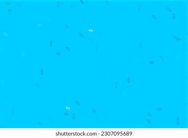 Light BLUE vector sketch cover. Shining colorful illustration with leaves in doodle style. Hand painted design for wrapping, wallpaper.