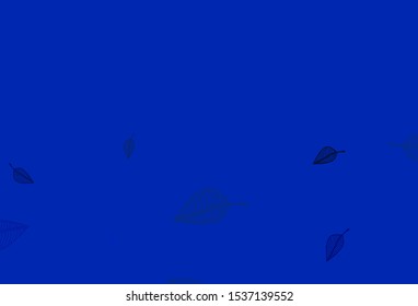 Light BLUE vector sketch layout. Colorful abstract illustration with leaves in doodle style. A new texture for your design.