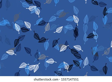 Light BLUE vector sketch pattern. Colorful abstract illustration with leaves in doodle style. Pattern for coloring books and pages for kids.