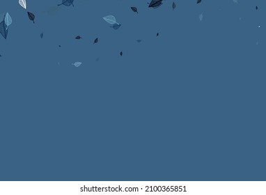 Light BLUE vector sketch pattern. New colorful illustration in doodle style with leaves. A new texture for your design.