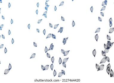 Light BLUE vector sketch template. Creative illustration in simple style with leaves. Brand new design for your business.