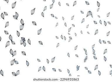 Light BLUE vector sketch template. Pattern with gradient colorful leaves in natural style. Brand new style for your business design.