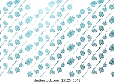 Light BLUE vector sketch template. Sketchy doodles with colorful gradient leaves. Completely new design for your business.
