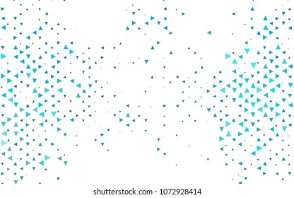 Light BLUE vector of small triangles on white background. Illustration of abstract texture of triangles. Pattern design for banner, poster, cover.