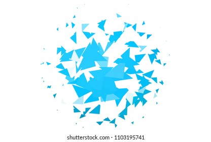 Light BLUE vector of small triangles on white background. Illustration of abstract texture of triangles. Pattern design for banner, poster, cover.