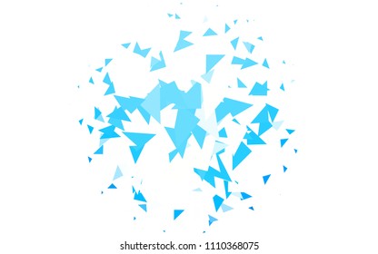 Light BLUE vector of small triangles on white background. Illustration of abstract texture of triangles. Pattern design for banner, poster, cover.