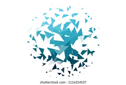 Light BLUE vector of small triangles on white background. Illustration of abstract texture of triangles. Pattern design for banner, poster, cover.