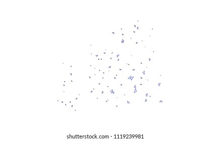 Light BLUE vector of small triangles on white background. Illustration of abstract texture of triangles. Pattern design for banner, poster, cover.