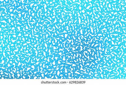 Light BLUE vector of small triangles on white background. Illustration of abstract texture of triangles. Pattern design for banner, poster, cover.