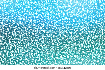 Light BLUE vector of small triangles on white background. Illustration of abstract texture of triangles. Pattern design for banner, poster, cover.