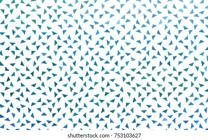Light BLUE vector of small triangles on white background. Illustration of abstract texture of triangles. Pattern design for banner, poster, cover.