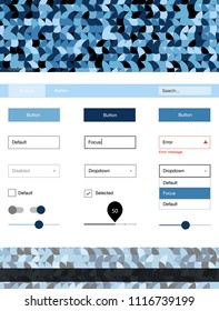 Light BLUE vector style guide with circles. Modern Style guide with colorful gradient circles in its header. This template you can use for websites.