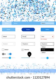 Light BLUE vector style guide with circles. Modern Style guide with colorful gradient circles in its header. Simple colorful design for websites.