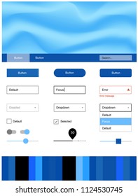Light BLUE vector style guide with bent lines. Colorful abstract illustration with gradient lines. Modern template for your landing page.