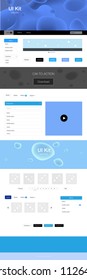 Light BLUE vector style guide with bent lines. Creative illustration in halftone marble style with gradient. This sample is for your landing page.